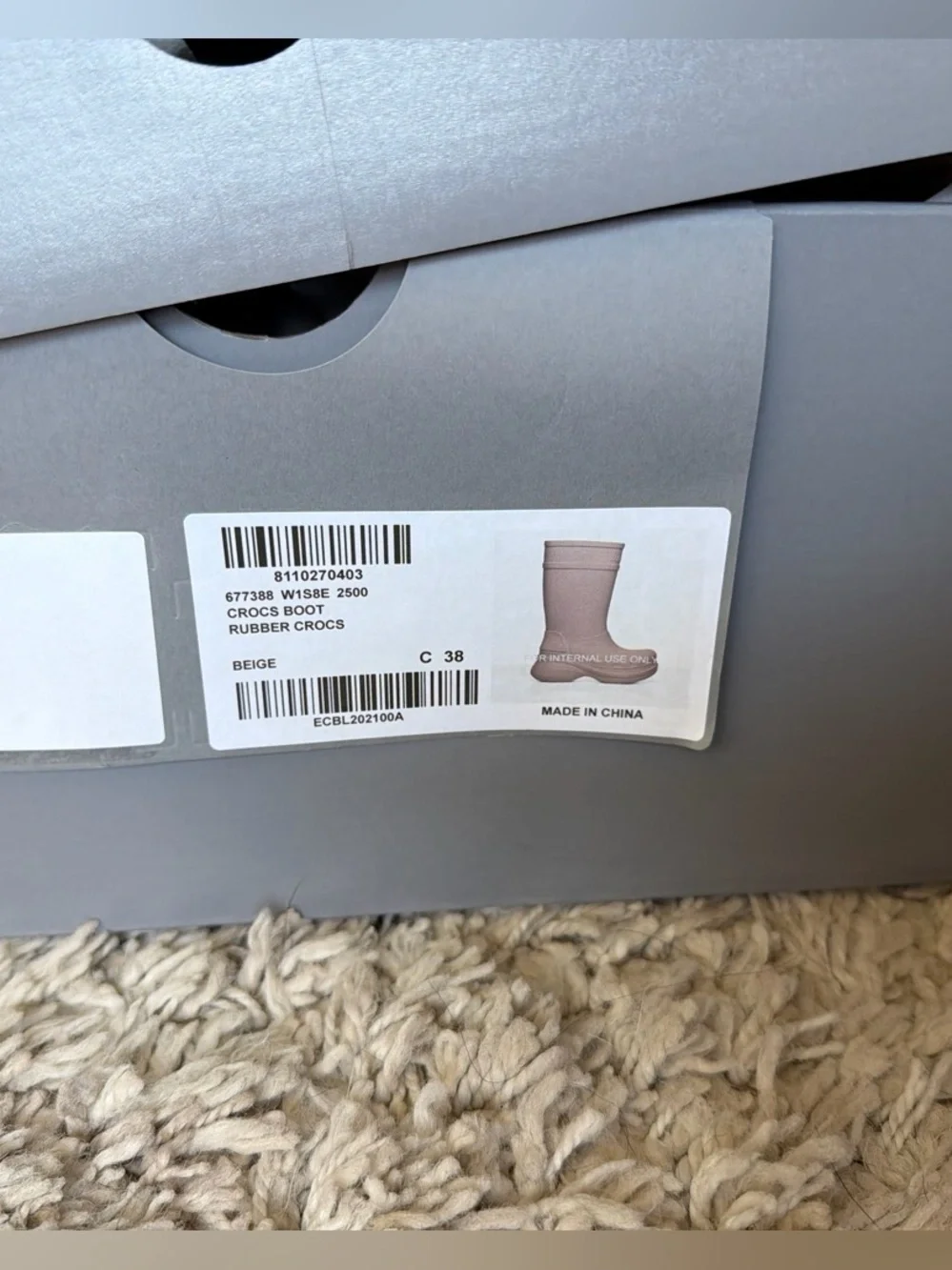 Size EU 38 Balenciaga Beige Croc boots Balenciaga Crocs Rubber Boots Beige Size 42 US 10 Men Style  main image 3